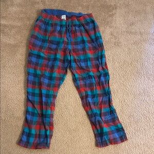 Lands' End Red and Blue Plaid Pajama Bottoms